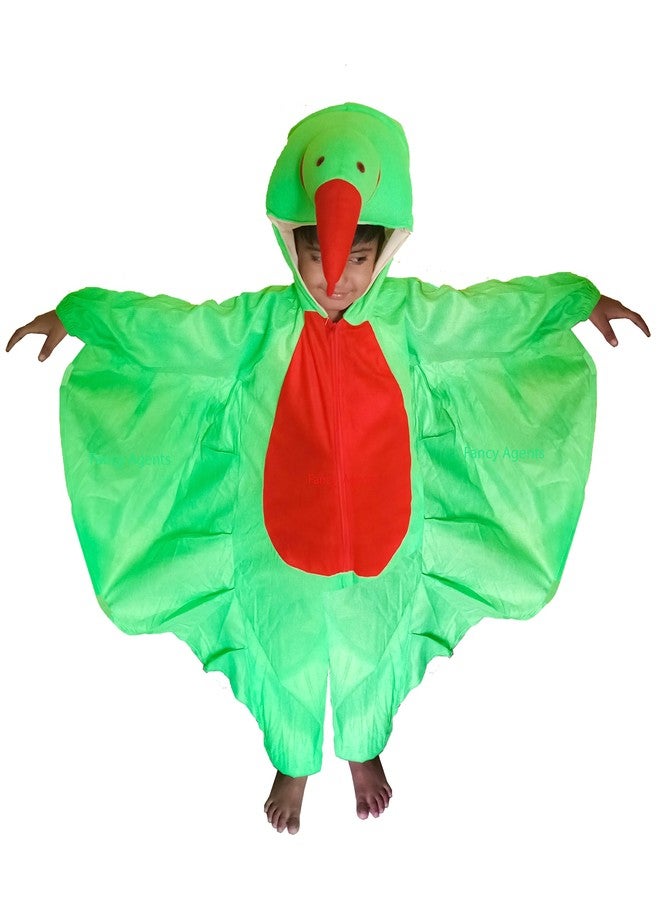 Fancy Agents Parrot Bird Costume for Kids | Animal Dress for Boys & Girls | Halloween, School Annual Function, Theme, Cosplay - Green (2-4 Years) - Image 2